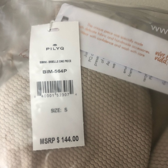 PQ SWIM NWT BRIELLE ONE PIECE SWIMSUIT NEUTRAL SMA - Picture 4 of 5